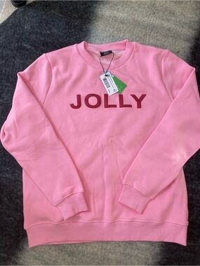 BIRDZ Pink Fleecy Crewneck Sweatshirt for Women L